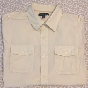 BR pale yellow men’s casual button up